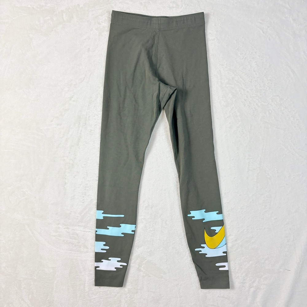 Nike Sportswear Cloud Print Graphic Leggings Sage Green DJ1080-380 Womens‎ Small